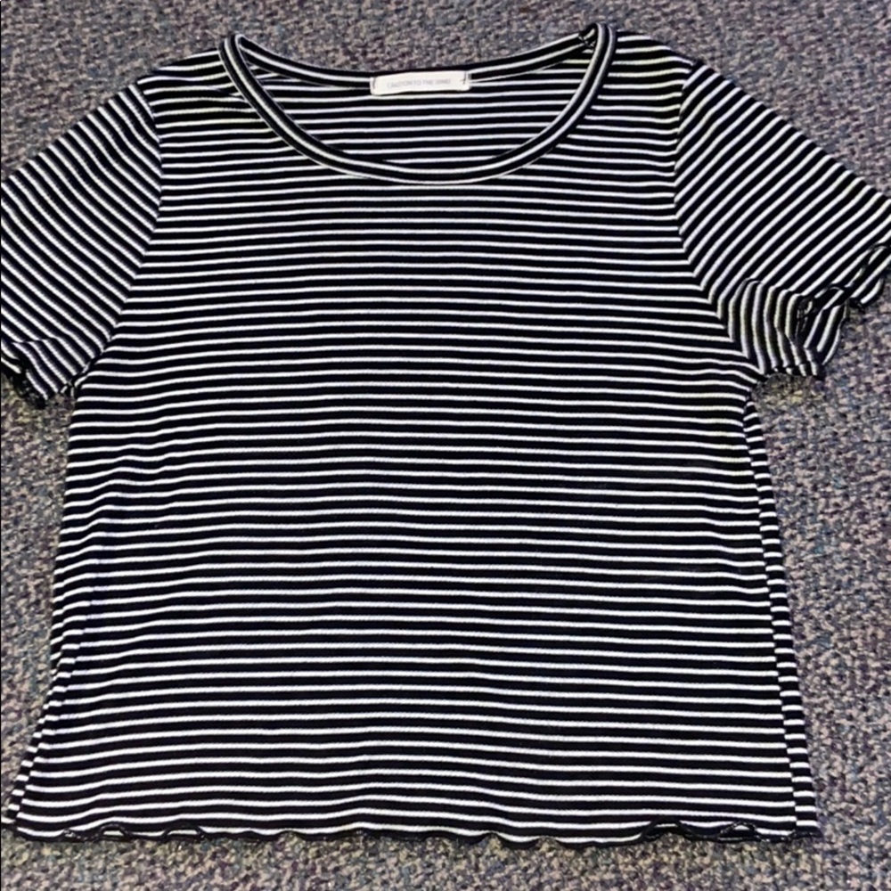 Caution to the Wind-striped crop top-size S